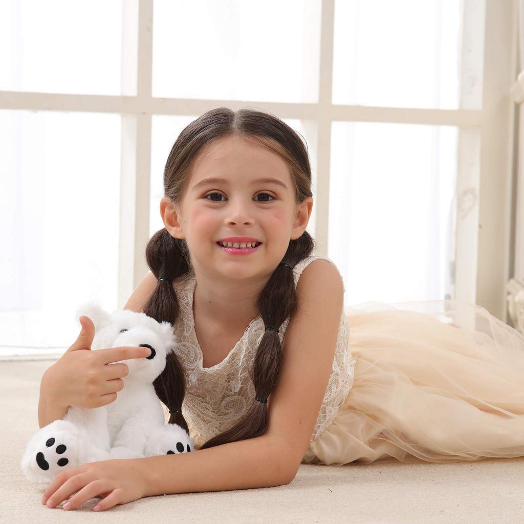 Apricot Lamb White Polar Bear Plush Soft and Fluffy White Polar Bear for Boys and 20cm Toy, Cute, Girls,
