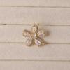 Five-Petal Flower Diamond-Studded Necklace and Earring Pendant in Gold and Silver