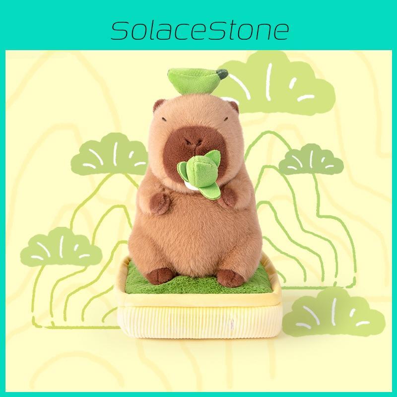 Potteplante Plysj Capybara Leke Søt Myk Fylt Dukke Skrivebordsdekorasjon Feriegave