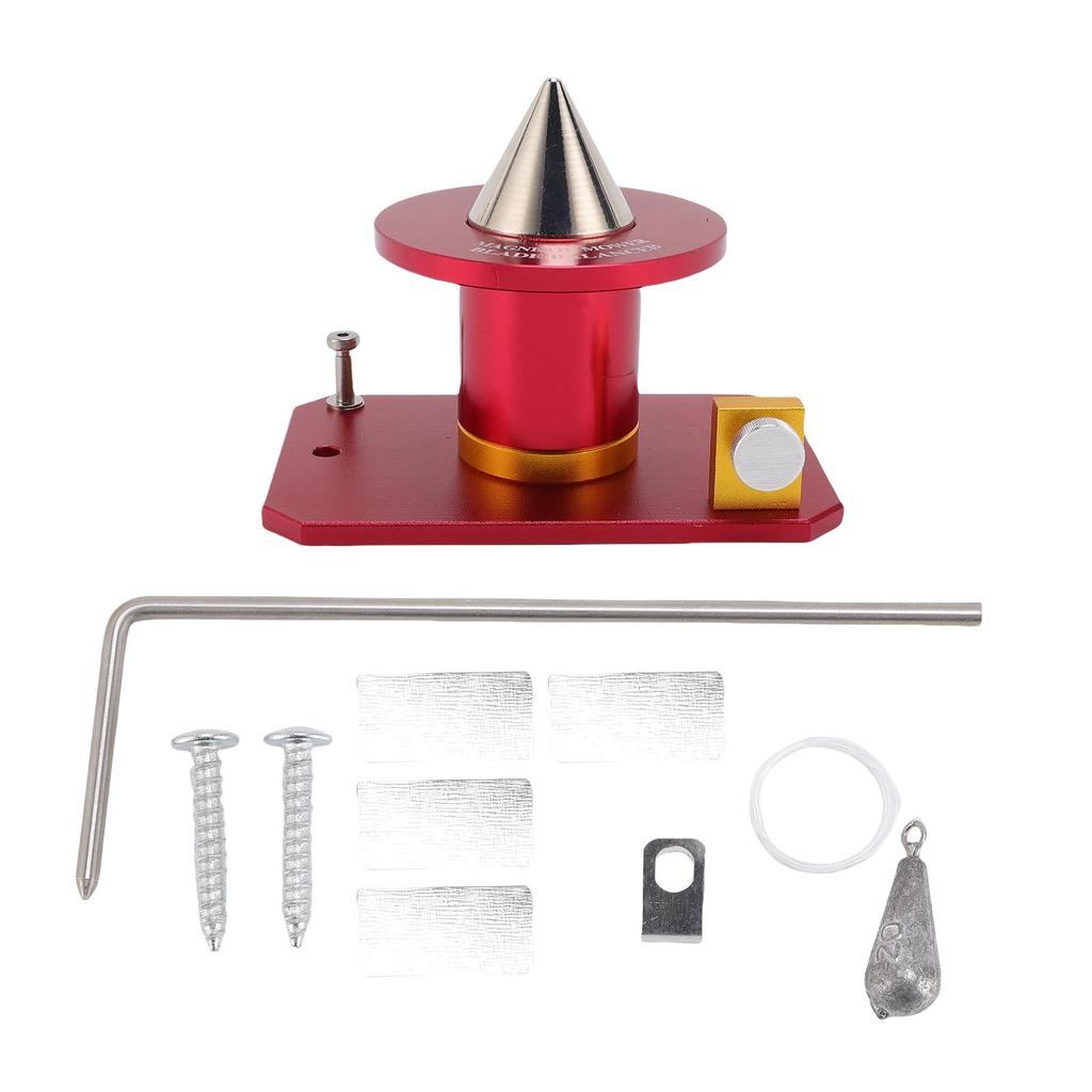 Magnetic Wall Mount Blade Balancer Aluminium Alloy 339075B Heavy Precision Blade Balancers for Mowers Red