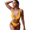 Neonově zelené bikiny s vysokým pasem, plavky s nastavitelnými ramínky, dámské tanga plavky, dámský dvoudílný bikinový set