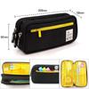 1 Pcs Black Spacious Capacity Pencil Case Stationery Cute Boy Girl Present Storage Student School Office Supplies