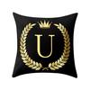 Pillow Cover Black and Gold Letter Pillowcase Sofa Cushion Cover Home Decor