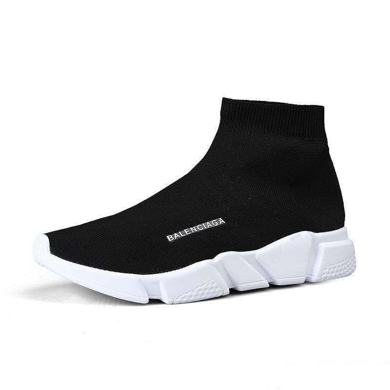 2025 new high-top socks, shoes for men and women, fly-woven lazy shoes, mesh large-size sports trendy shoes for men