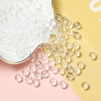 8MM Transparent  Acrylic Round Beads Ice-permeable Imitation Glass Loose Beads Handmade DIY Beaded Jewelry Accessories