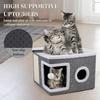 Large Space Foldable Cat House Non-slip Bottom Removable Cushion Indoor Cat Cube Bed Scratching Post Hanging Ball