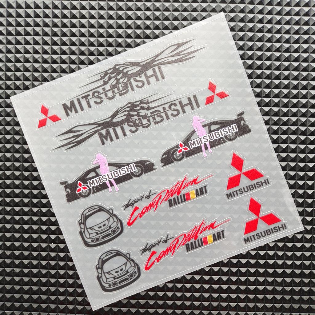 3D Reflective Vinyl Car Motorcycle Stickers Decals For Mitsubishi EVO Ralliart Triton Ex Star Mirage Jinxuan Galant ASX Sticker