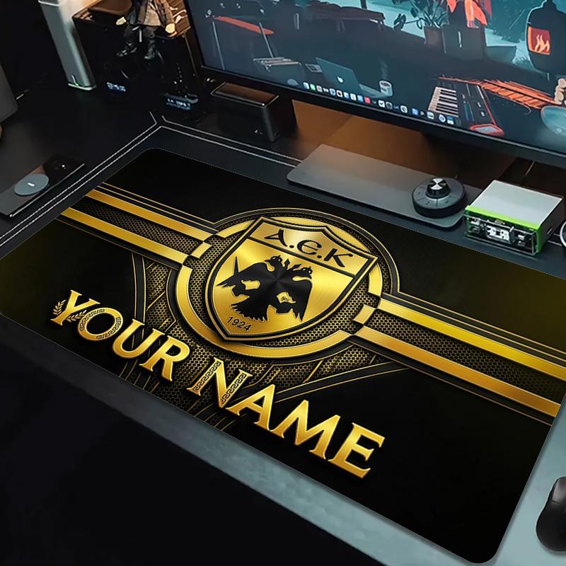 AEK Athens Print Cushion Non-slip Laptop Tablet Big Mousepad XXL Mat Mini PC Playmat With Lock edge