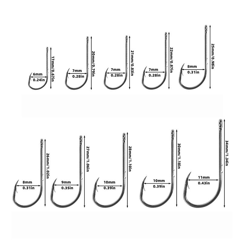 100Pcs Double Back Barbed Fishhook There Are Barbs And Crooked Mouth Hooks Sea Fishing Hook
