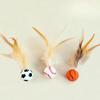 Jouets pour chats Balles élastiques Jouets pour chats à plumes Gadgets auto-divertissants et ennuyeux Jouets interactifs pour animaux de compagnie pour les chasses de chats