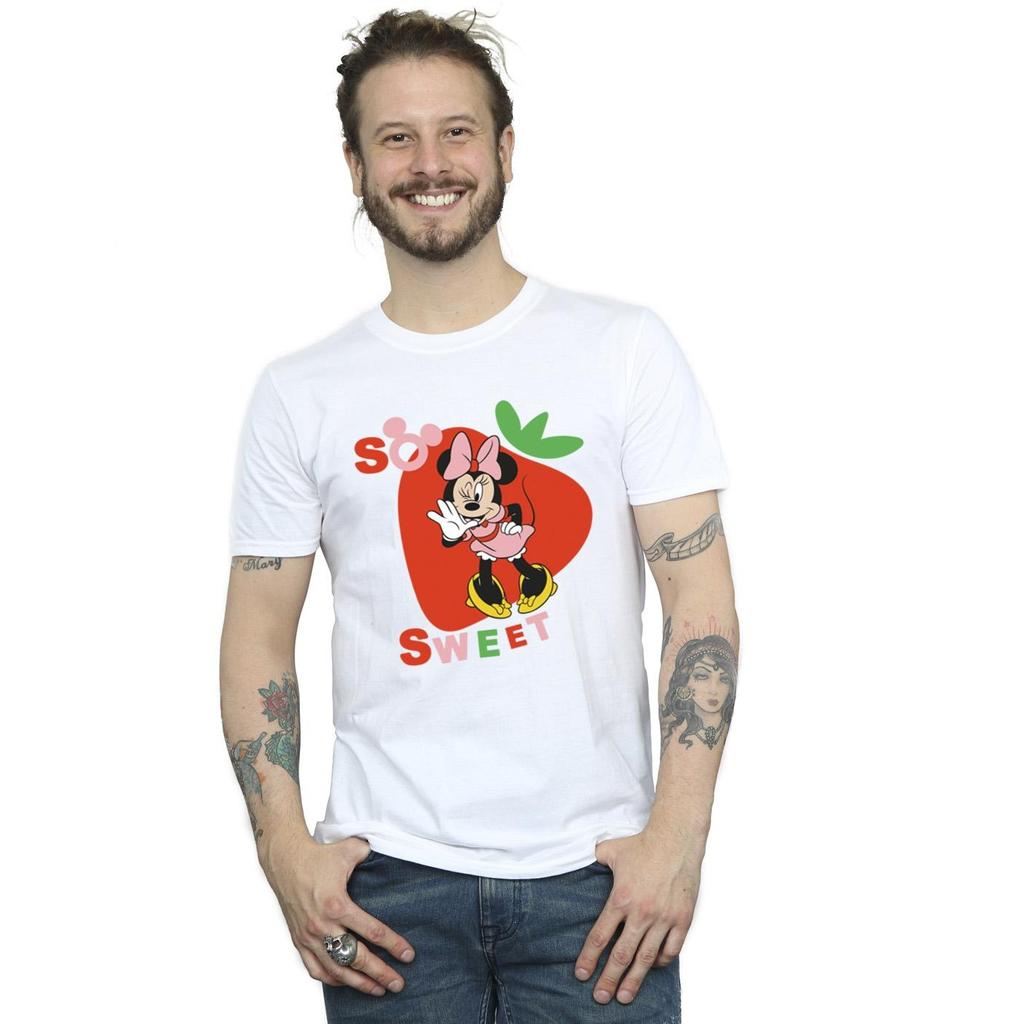 Disney Mens Minnie Mouse So Sweet Strawberry T-Shirt