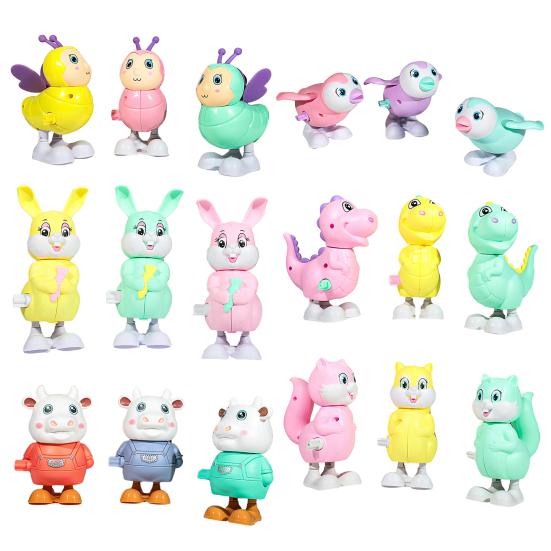 Yousheng Wind-up Jumping Animal Toy Cow Squirrel Dinosaur Rabbit Penguin Chick Monkey Bird Walking Toy Toddlers Educational Interactive Clockwork