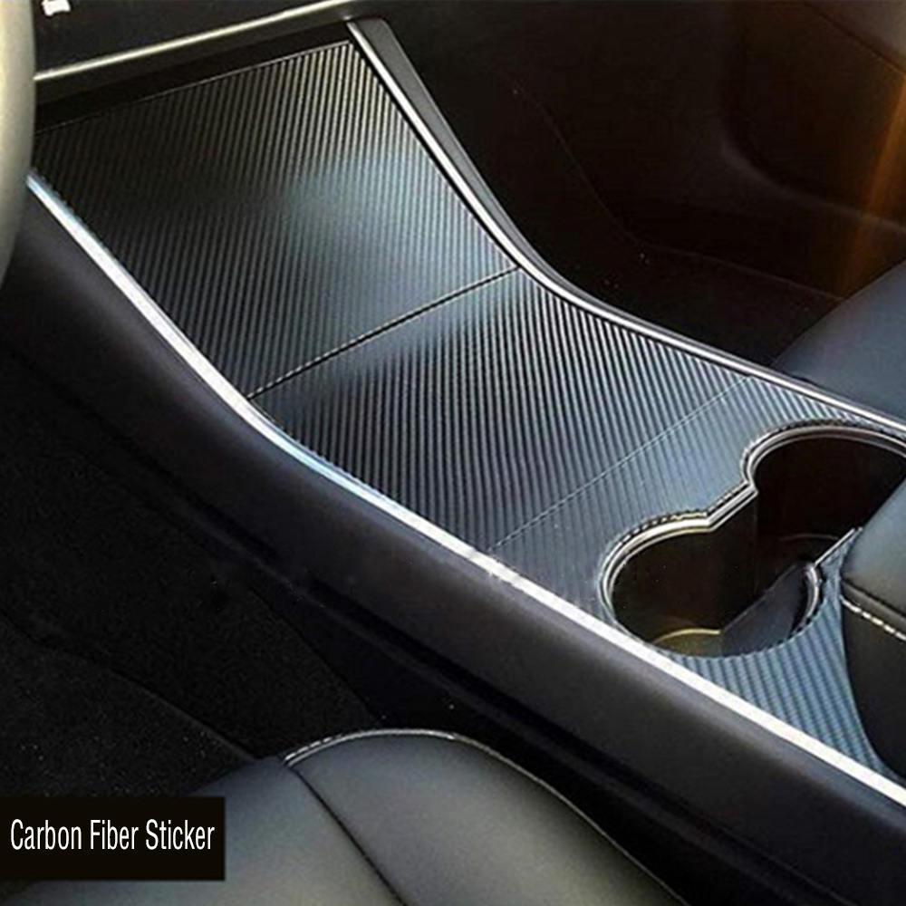 3Pcs Stainless Steel Real Carbon Fiber Box Control Panel Decoration Decal