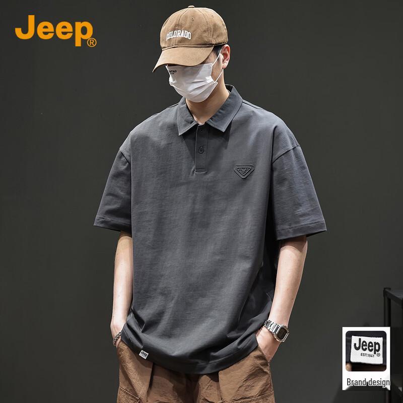 Jeep Men s Casual Loose Fit Cotton Polo Shirt M