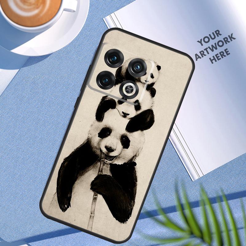 Panda Animal Cute Bear Case For OnePlus 12 12R 11 9 10 Pro 10R 9R 8T 10T Nord 3 CE 2 Lite 2T CE4 N10 N20 N30 Cover