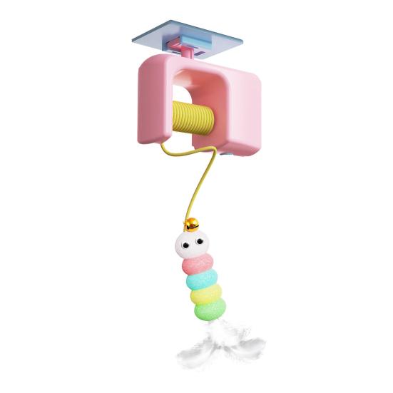 

Cat Toy Interactive Electric Toy High-Strength Plastic Simulates Real Prey Toy with 1.8M Rope Length Cat Toy for Home рожевий
