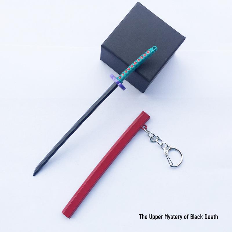Demon Slayer Nichirin Sword Keychain: Tanjiro, Giyu, Shinobu Alloy Model with Sheath, 17cm