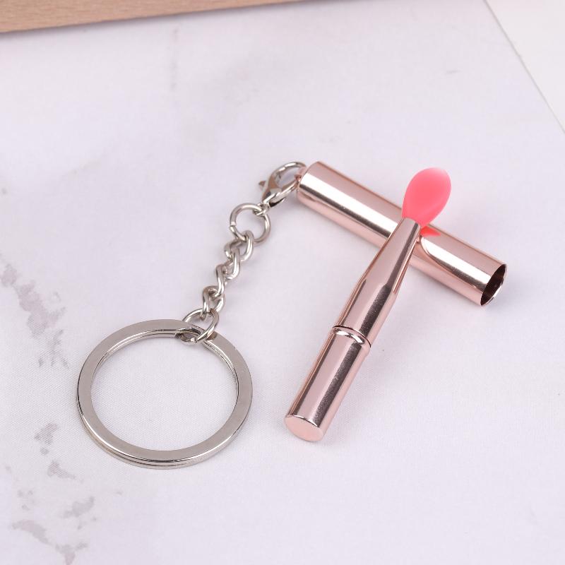 1Pcs Multifunctional Silicone Lip Brush Portable With Cover Keychain Dustproof Lipstick Lipstick Brush Eye Shadow Brush