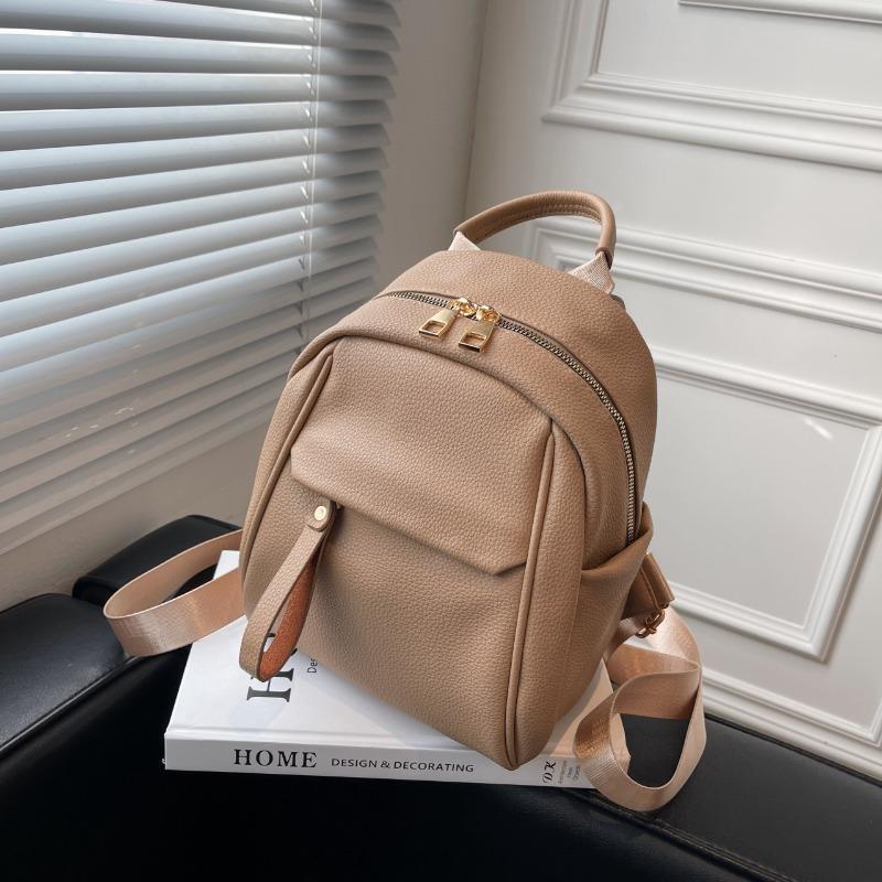 Soft Leather Large Capacity Women's Backpack Simple Casual New Fashion Mommy Backpack Schoolbag Tide