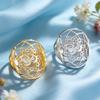 Dawapara OM Symbol Ringe für Damen Lotusblume Chakra Mandala Ring Hinduismus Edelstahl Ehering Modeschmuck