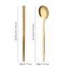 12Pcs Household Black Gold Cutlery Set Flatware Chopsticks Spoon Stainless Steel Dinnerware Set Luxury Korean Tableware Set