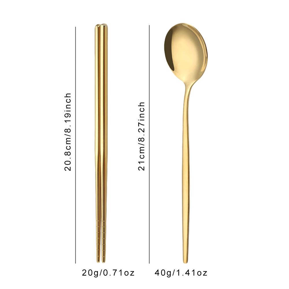 12Pcs Household Black Gold Cutlery Set Flatware Chopsticks Spoon Stainless Steel Dinnerware Set Luxury Korean Tableware Set