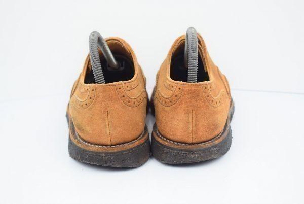 Regal Crepe Sole Nubuck Leather Full Brogue Wingtip 26 Brown Suede Finish Dress Shoes Business(USED)