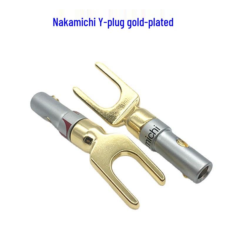 Nakamichi Copper Gold-Plated Audio Connector Set: U-Type, Banana, Video Y-Type, Speaker Plugs
