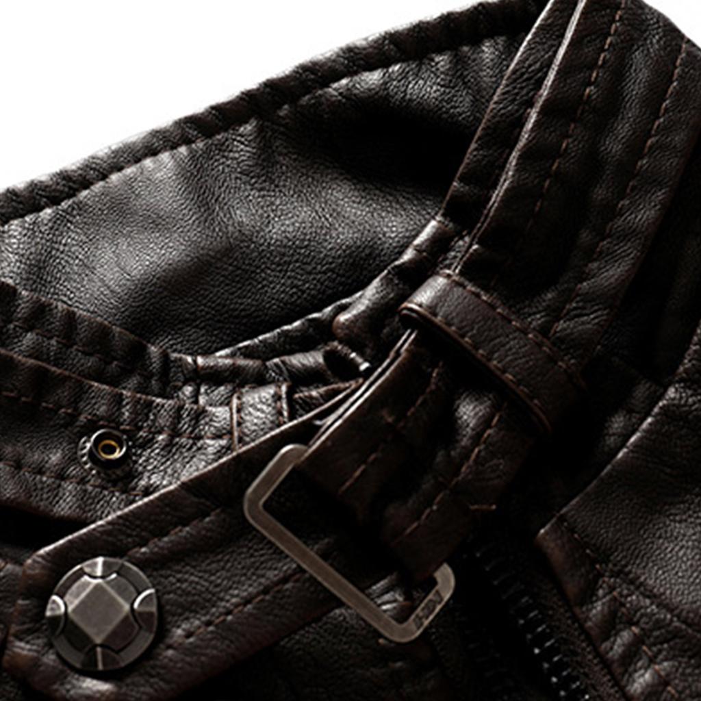 Men's Lapel Leather Jacket High Quality Simulated Leather PU Jacket Motorcycle Jacket