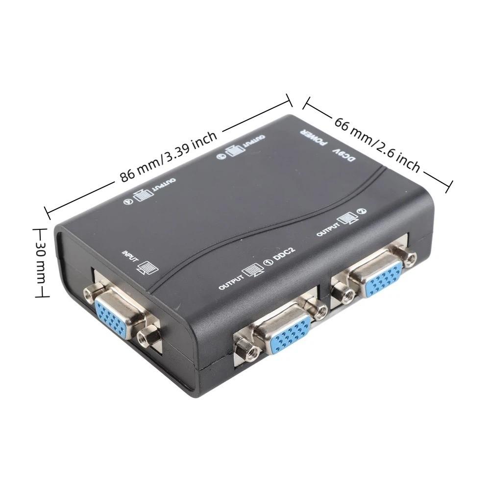 1920x1440 Video Distribution Duplicator 1 In 4 Out 250MHz VGA Splitter Amplifier Box For Projector