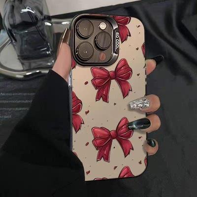 Rote Schleife Handyhülle für iPhone 13, 14, 15 Plus, 16 Pro und 17 - Trendiges Design für Mädchen