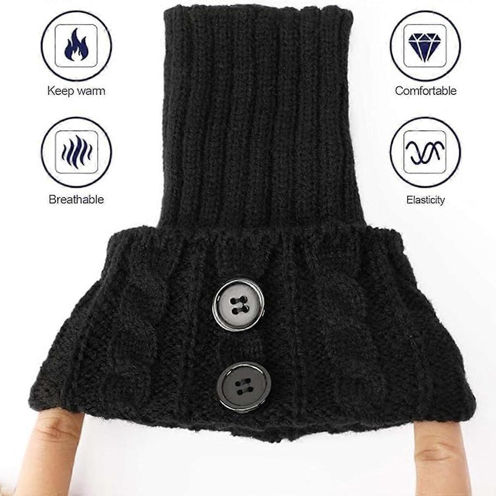 5 Pairs Winter Warm Boot Cuffs for Women, Crochet Knitted Boot Socks