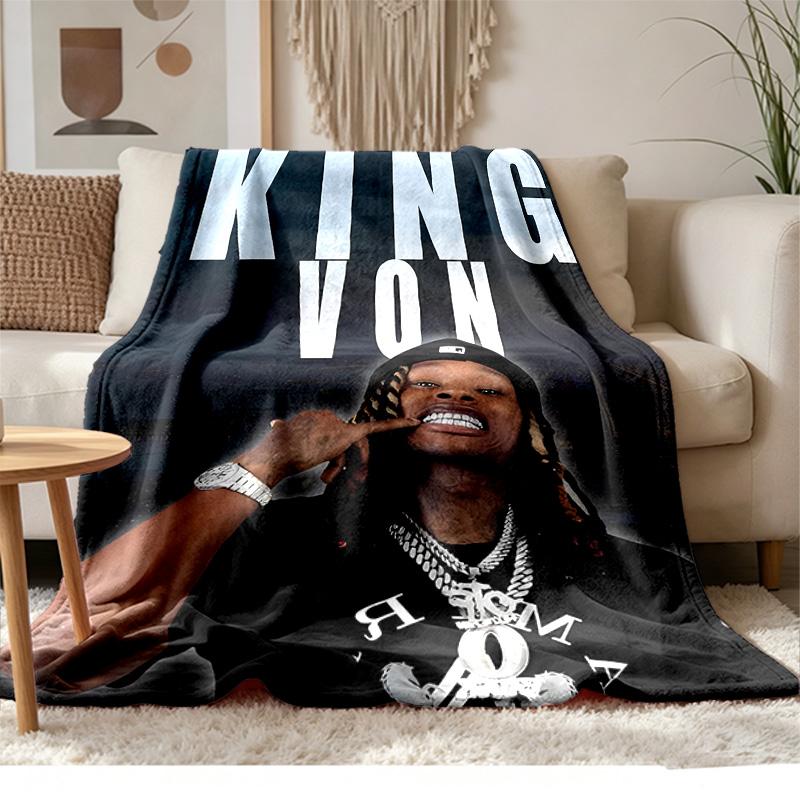 King Von Soft and Comfortable Flannel Suitable for Sofas Living Rooms Outdoor Camping Travel and Also Makes a Great Anniversary Gif