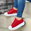 Fashion Classic White Canvas Sneakers Women's Casual Shoes Thick Sole Lace-up Tennis Shoes High Quality Fashion Sports Shoes 35-43