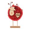 Yousheng Christmas Tabletop Decoration Plush Wool Felt Reindeer Santa Tree Figurine with Wooden Base for Winter Tiered Tray Mantel Decor