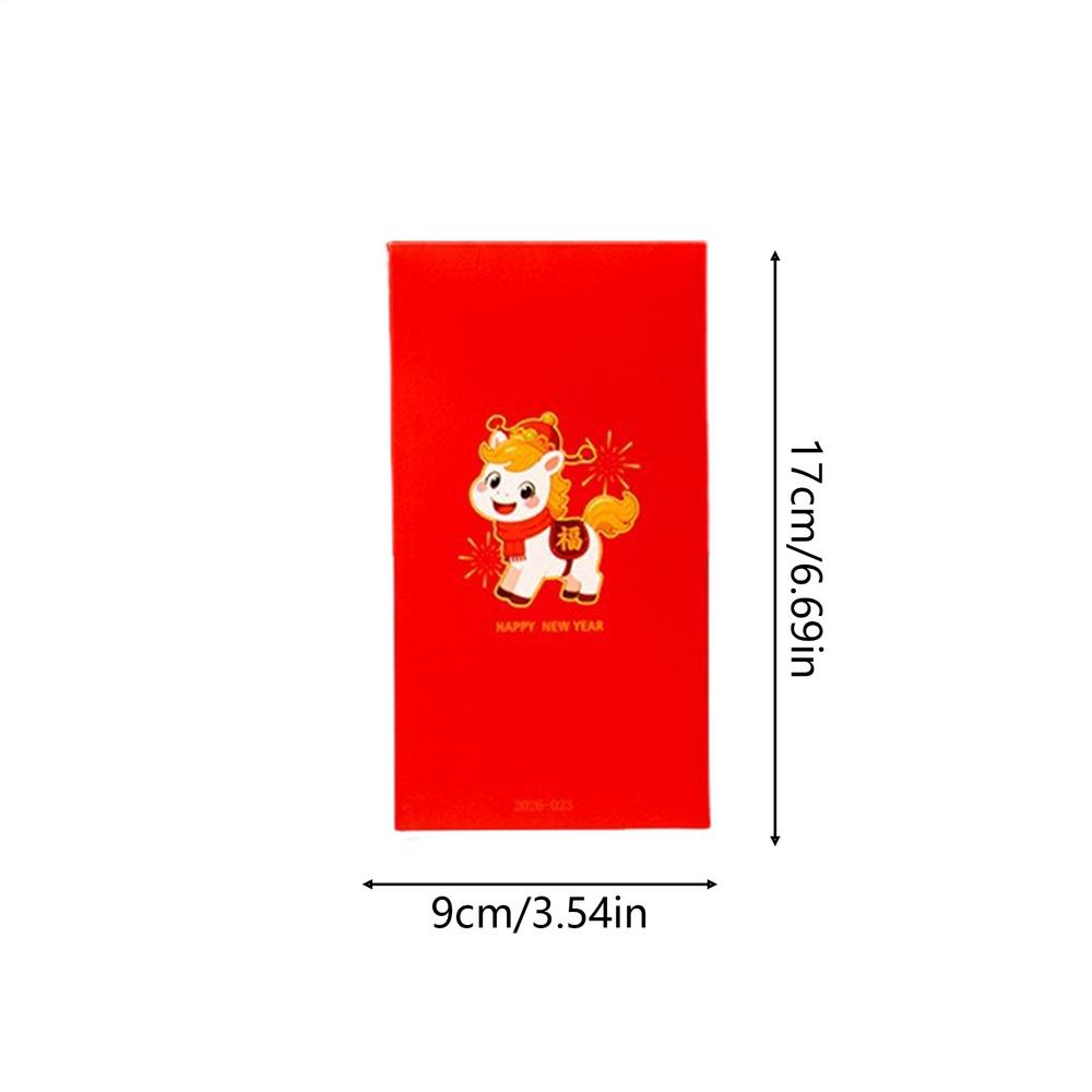 

2026 Year Of The Horse Red Envelopes 10 Pieces 3D Foldable Red Envelopes New Year Money Envelopes Traditional Festival Gifts