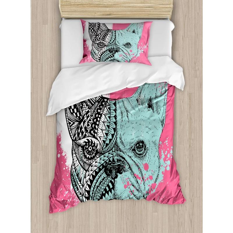French Bulldog Duvet Cover Set Cute Animal Modern Decorative 3 Piece Bedding Set With 2 Pillowcase Dog Pattern Comforter Covers