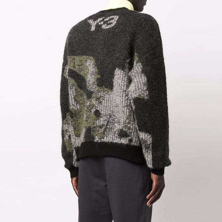 Y-3 FW21 Textured Knit Crewneck Sweater Unisex sweater Black HB3331