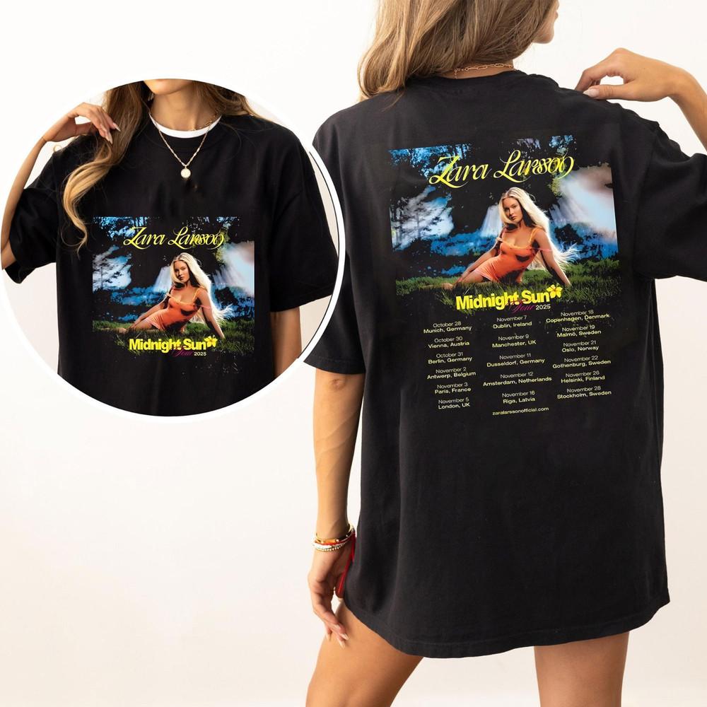 Zara Larsson Midnight Sun Tour 2025 Inspired Double Sided T-Shirt