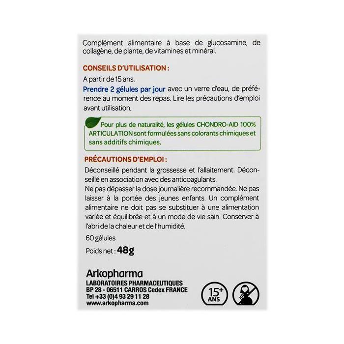 Arkopharma Chondro-Aid 100% Articulation 60 Gélules