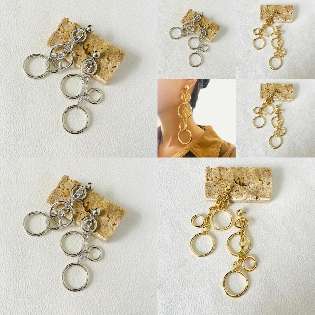 Elegant 2023 Summer Vintage Alloy Long Circle Earrings For Women Fashionable Geometric Design