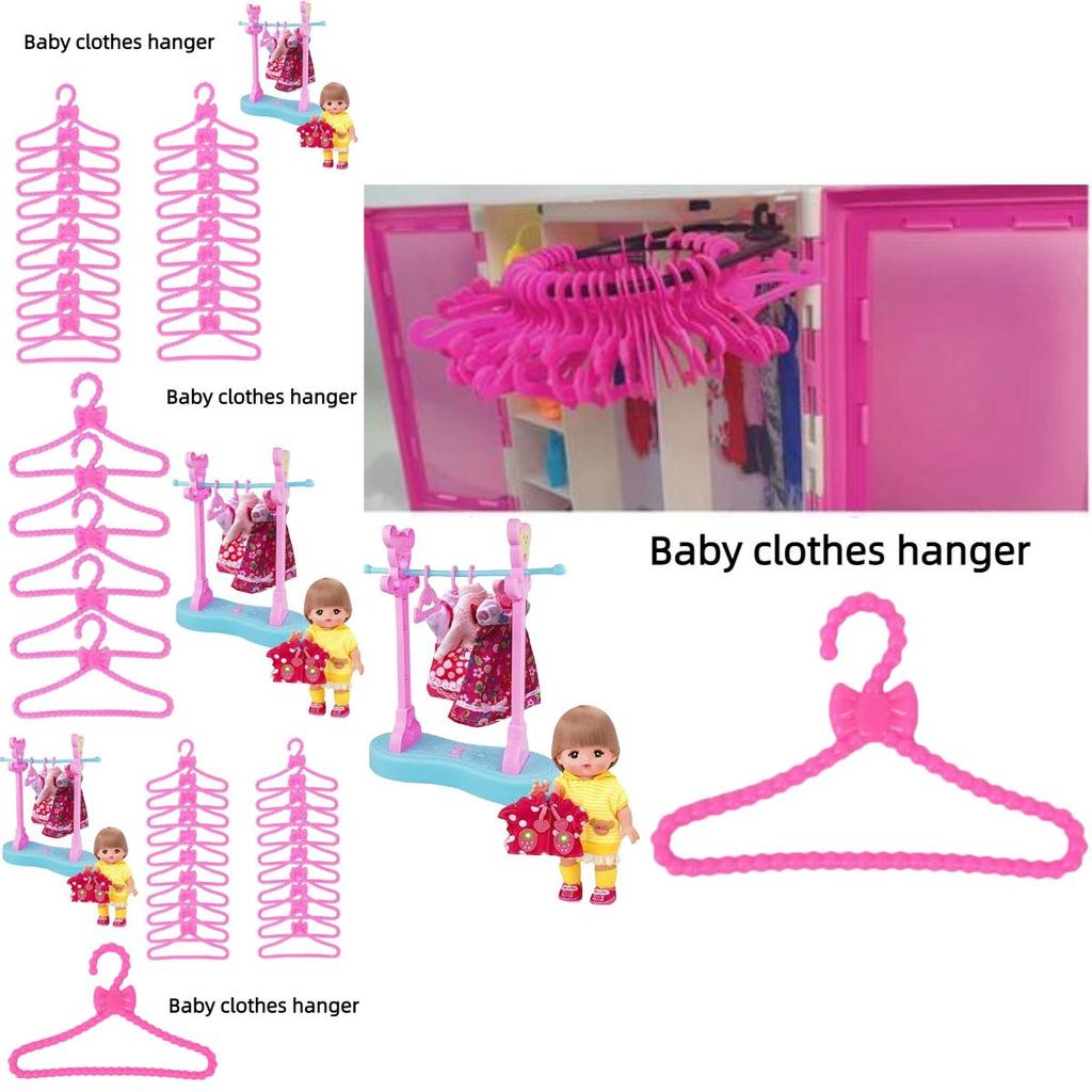 Premium Plastic Clothes Hanger 30cm Height Stylish Pink Bow Pack Of 10