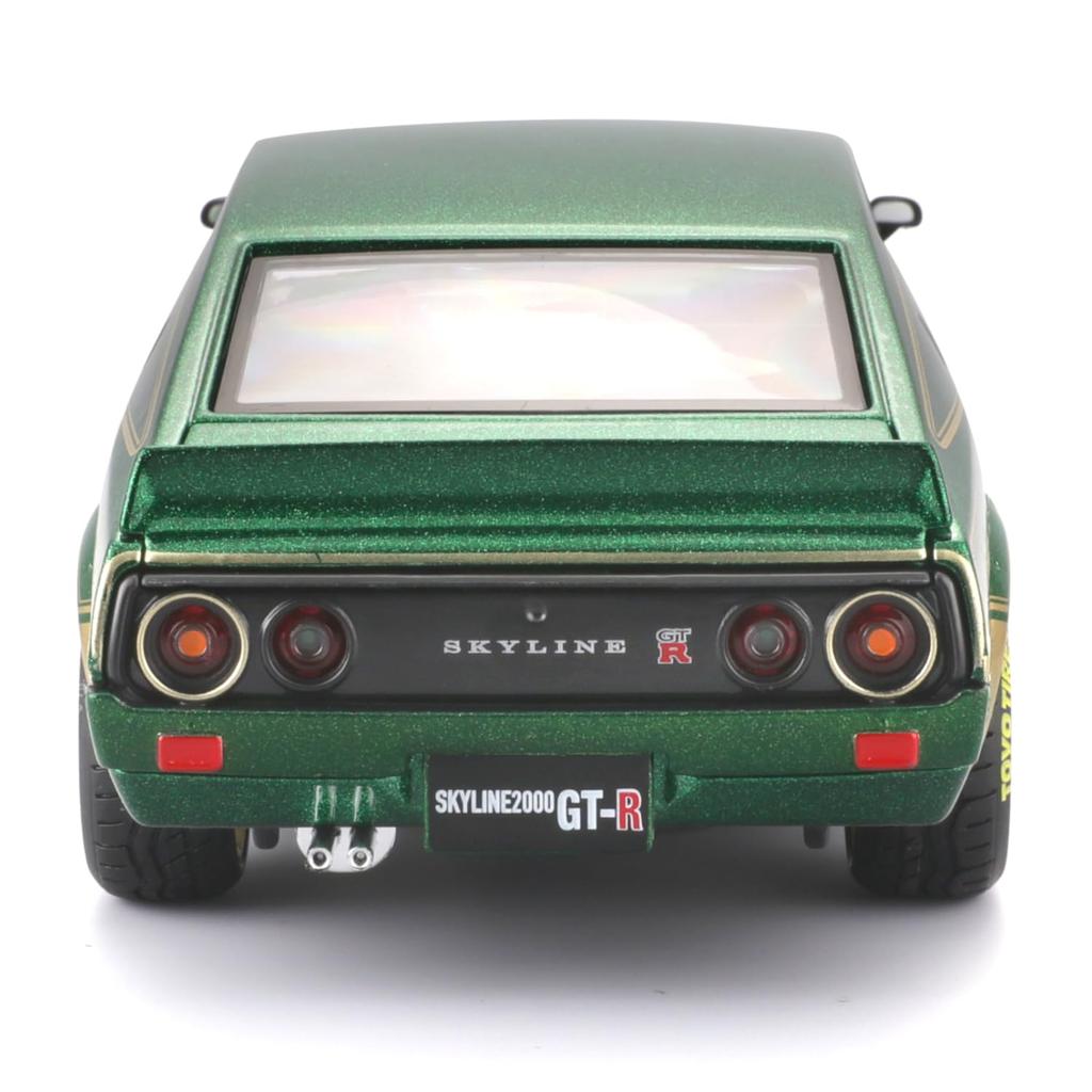 Maisto 1/24 Scale Nissan 1973 Skyline 2000GT-R Green Custom Tokyo Moz Series / Diecast Model Car, Finished Product, 32539