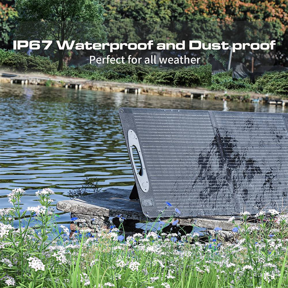 VDL POWER 200W Foldable Portable Solar Panel, 20V Monocrystalline Cell, Adjustable Kickstand, 23.5% Conversion Efficiency, IP67 Waterproof