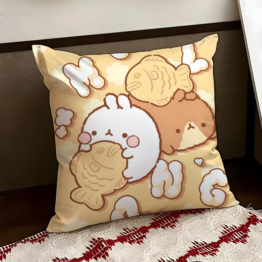 Cute MMolang Cushion Cover Reversible Soft Durable Pillow Cover Home  Car MultiScene Use for Daily Comfort
