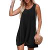 Polyester Splicing Aline Minikleid mit verdrehtem Knoten für den Sommer-Strandurlaub