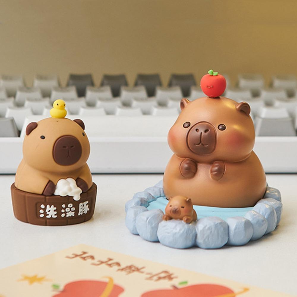 Bathing Capybara Phone Holder PVC Doll Capybara Cell Phone Bracket  Phone Accessories