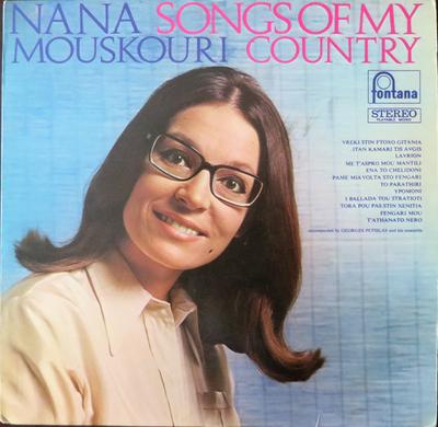Disco LP NANA MOUSKOURI - Songs Of My Country STL5481,885521T Fontana 1967 Reino Unido Folk Usado