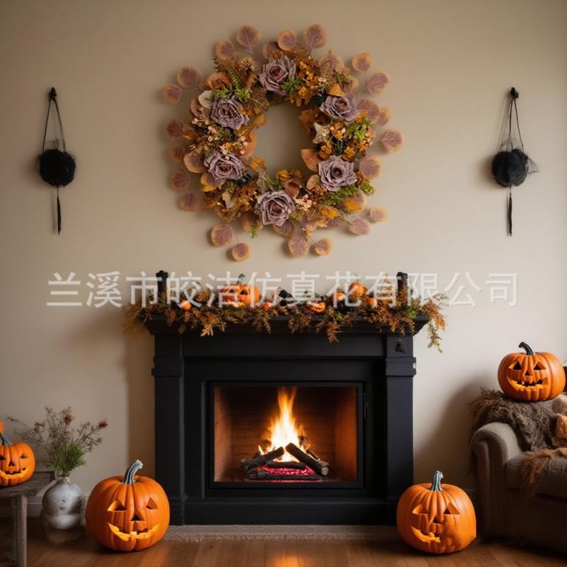 Harvest Wreath 45cm PVC Decorative Door Hanging Halloween Christmas Home Garden Party Decoration