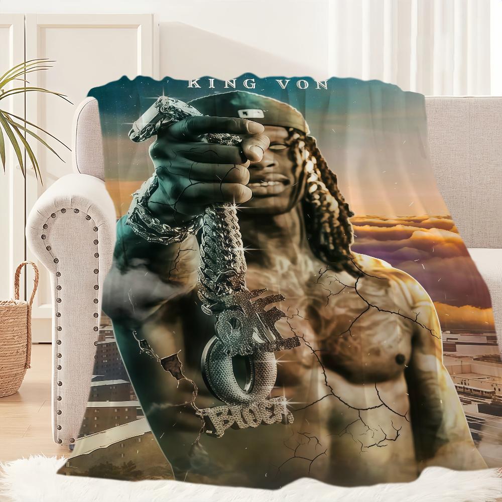 Hip Hop K-KINGVON Blanket Blanket for Couch Sofa Travel Home Picni Flannel Blanket birthday gift Warm Comfortable